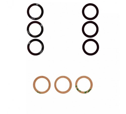 Стекло камеры для Samsung G990B Galaxy S21 FE 5G, черное, без рамки, комплект 3 шт.