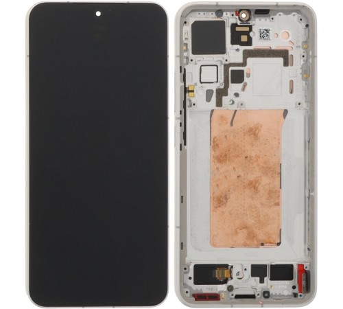 Дисплей для Xiaomi 15, белый, с рамкой, со сканером отпечатка пальца (Touch ID), Original (PRC)