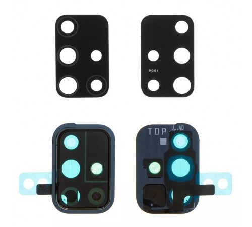 Скло камери для Samsung A715 Galaxy A71, чорне (Prism Crush Black), з рамкою