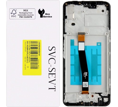 Дисплей для Samsung A226 Galaxy A22 5G, чорний, з рамкою, Original