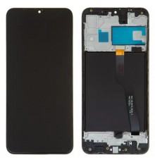 Дисплей для Samsung A105FN/DS Galaxy A10, черный, с рамкой, Оригинал (переклеено стекло)