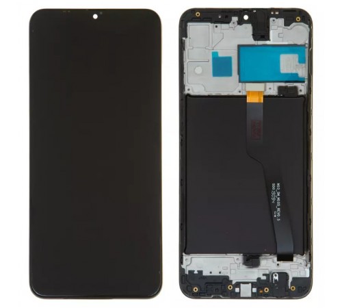Дисплей для Samsung A105FN/DS Galaxy A10, черный, с рамкой, Оригинал (переклеено стекло)