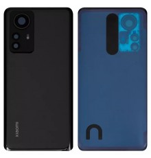 Задня панель корпусу для Xiaomi 12 Pro, чорна + скло камери, Copy