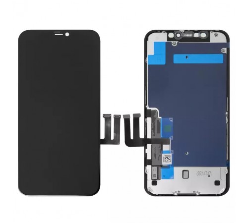 Дисплей для iPhone 11, чорний, з рамкою, Copy, Tianma, з пластиками камери та датчика наближення, (TFT) Дисплей для iPhone 11, чорний, з рамкою, Copy, Tianma, з пластиками камери та датчика наближення, (TFT)