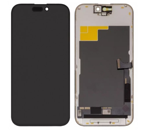 Дисплей для iPhone 15 Pro, чорний, з рамкою, High Copy (OLED), OEM hard