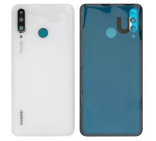 Задняя панель корпуса для Huawei P30 Lite, белая + стекло камеры, 48 Мп Задняя панель корпуса для Huawei P30 Lite, белая + стекло камеры, 48 Мп