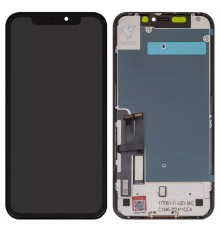 Дисплей для iPhone 11, чорний, з рамкою, FLYCDI, з захисним екраном дисплея