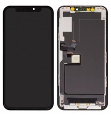 Дисплей для iPhone 11 Pro, черный, с рамкой, Copy, Tianma, с пластиками камеры и датчика приближения, (TFT)