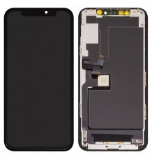 Дисплей для iPhone 11 Pro, чорний, з рамкою, Copy, Tianma, з пластиками камери та датчика наближення, (TFT)