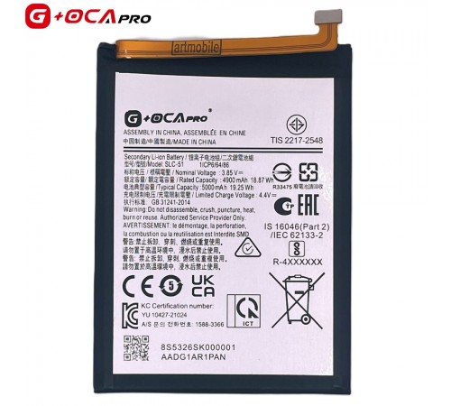 Аккумулятор G+OCA Pro SLC-51 для Samsung A057 Galaxy A05s, Li-ion, 3,85 B, 5000 мАч Аккумулятор G+OCA Pro SLC-51 для Samsung A057 Galaxy A05s, Li-ion, 3,85 B, 5000 мАч
