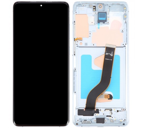 Дисплей для Samsung G985 Galaxy S20 Plus, G986 Galaxy S20 Plus 5G, голубой (Cloud Blue), с рамкой, High Copy original LCD size, (OLED)