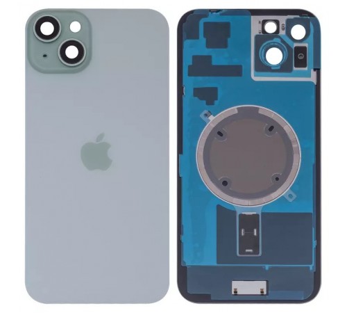 Задняя панель корпуса для iPhone 15 Plus, зеленая + стекло камеры, High Copy