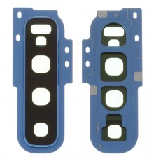 Скло камери для Samsung G973 Galaxy S10, синє (Prism Blue), з рамкою