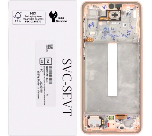 Дисплей для Samsung A336 Galaxy A33 5G, золотистий (Peach), з рамкою, Original (PRC)