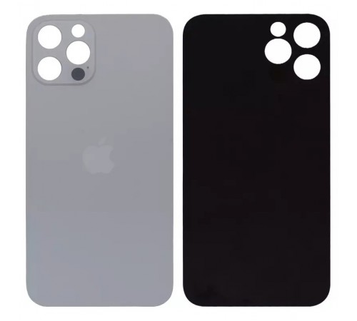 Задня панель корпусу для iPhone 12 Pro, срібляста, біла, потрібно зняти скло камери, small hole, silver