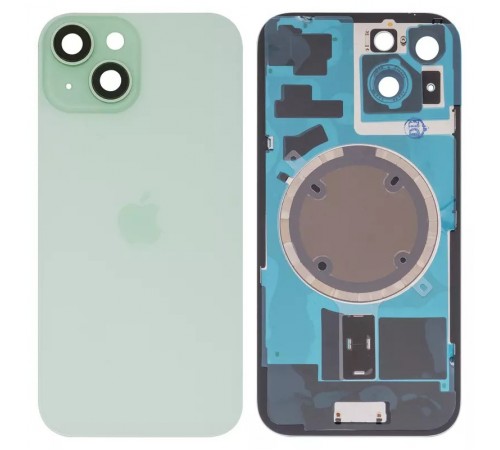 Задняя панель корпуса для iPhone 15, зеленая + стекло камеры, High Copy