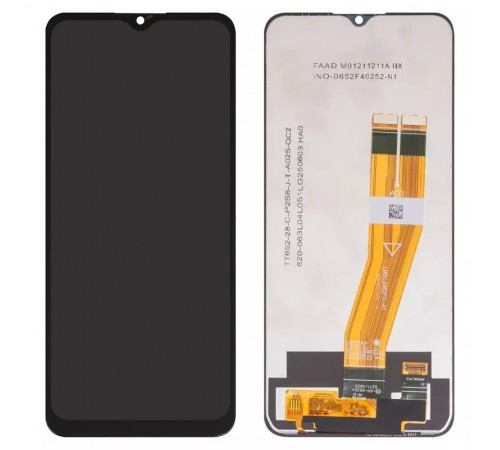 Дисплей для Samsung A025F/DS Galaxy A02s, M025 Galaxy M02s, чорний, без рамки, Copy, з жовтим шлейфом, (160,5x72 mm)