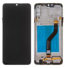 Дисплей для Samsung A207 Galaxy A20s, черный, с рамкой, Оригинал (переклеено стекло)