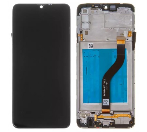 Дисплей для Samsung A207 Galaxy A20s, черный, с рамкой, Оригинал (переклеено стекло)