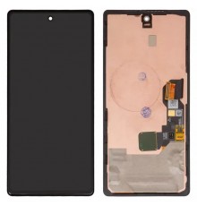 Дисплей для Google Pixel 6a, чорний, з рамкою, Оригінал (переклеєно скло), GX7AS, GB62Z, G1AZG