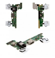 Шлейф для Samsung A300F Galaxy A3, A300FU Galaxy A3, микрофона, коннектора наушников, коннектора зарядки, с компонентами, REV 0.0