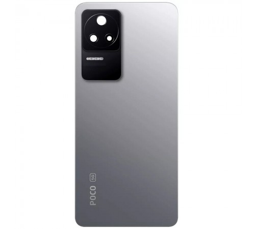 Задняя панель корпуса для Xiaomi Poco F4, Redmi K40s, серебристая (Moonlight Silver) + стекло камеры, 48MP, Лого Poco