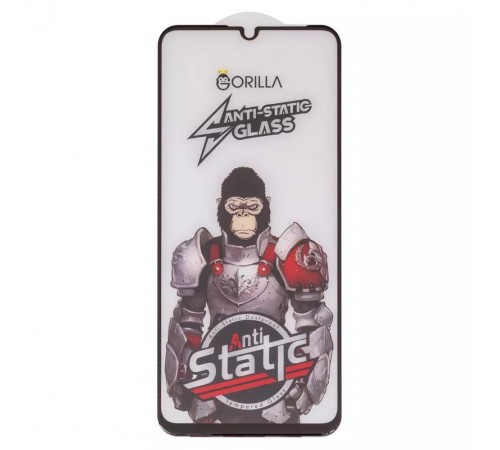 Захисне скло для Samsung A055 Galaxy A05, A057 Galaxy A05s, сумісне з чохлом, Full Glue, Anti-Static, чорний, gorilla