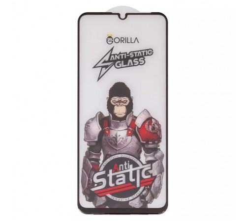 Защитное стекло для Samsung A055 Galaxy A05, A057 Galaxy A05s, совместимо с чехлом, Full Glue, Anti-Static, черный, gorilla