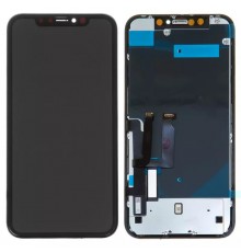 Дисплей для iPhone XR, чорний, з рамкою, High Copy, Self-welded OEM