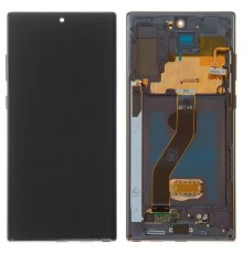 Дисплей для Samsung N975F Galaxy Note 10 Plus, черный, с рамкой, Оригинал (переклеено стекло)