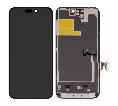 Дисплей для iPhone 14 Pro, черный, с рамкой, High Copy без микросхемы, (OLED) DD-OLED