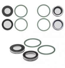 Скло камери для iPhone 12, зелене, з рамкою, комплект 2 шт.