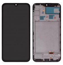 Дисплей для Samsung A245 Galaxy A24, черный, с рамкой, High Copy с широким ободком, (OLED)