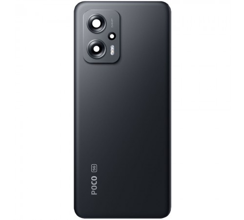 Задня панель корпусу для Xiaomi Poco X4 GT, чорна (Laser Black) + скло камери