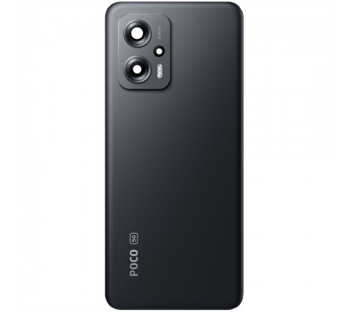 Задняя панель корпуса для Xiaomi Poco X4 GT, черная (Laser Black) + стекло камеры Задняя панель корпуса для Xiaomi Poco X4 GT, черная (Laser Black) + стекло камеры