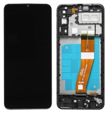 Дисплей для Samsung A042 Galaxy A04e, чорний, Best copy, з рамкою, Copy