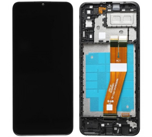 Дисплей для Samsung A042 Galaxy A04e, чорний, Best copy, з рамкою, Copy