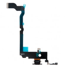 Шлейф для iPhone XS Max, коннектора зарядки, черный, с микрофоном, Original (PRC), с разборки