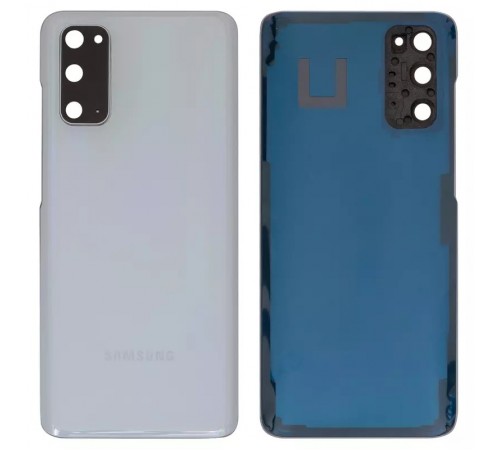 Задняя панель корпуса для Samsung G980 Galaxy S20, белая (Cloud White) + стекло камеры Задняя панель корпуса для Samsung G980 Galaxy S20, белая (Cloud White) + стекло камеры