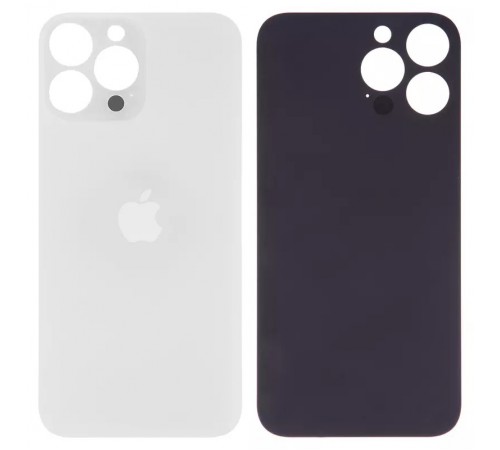 Задняя панель корпуса для iPhone 13 Pro Max, серебристая, белая, нужно снять стекло камеры, Silver, small hole