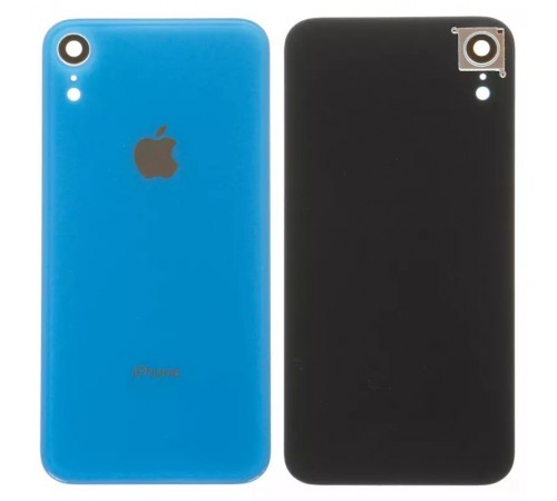 Задня панель корпусу для iPhone XR, блакитна + скло камери, small hole