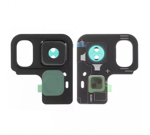 Скло камери для Samsung A530 Galaxy A8 (2018), A730 Galaxy A8+ (2018), чорне, з рамкою