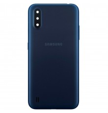 Задняя панель корпуса для Samsung A015 Galaxy A01, синяя + стекло камеры
