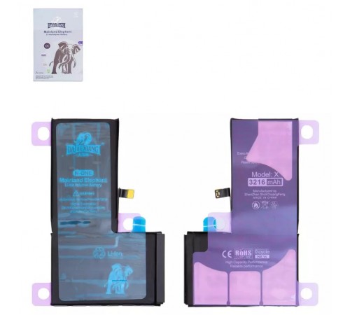 Акумулятор Da Luxiang для Apple iPhone X, Li-ion, 3,81 В, 3216 мА·год, підвищена ємність, original IC