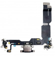 Шлейф для iPhone 15 Plus, конектора зарядки, чорний, з мікрофоном, Original (PRC), з розбирання