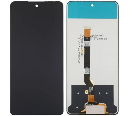 Дисплей для Infinix Hot 40, Hot 40 Pro; Tecno Spark 20 Pro, чорний, без рамки, Original (PRC)