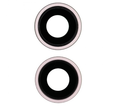 Скло камери для iPhone 15, iPhone 15 Plus, рожеве, з рамкою, комплект 2 шт.