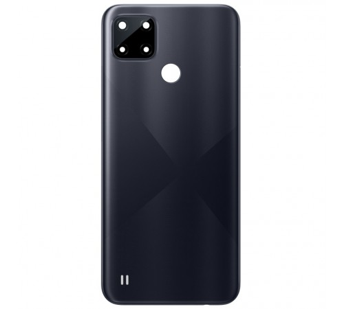 Задняя панель корпуса для Realme C21Y, черная (Cross Black), Copy + стекло камеры Задняя панель корпуса для Realme C21Y, черная (Cross Black), Copy + стекло камеры