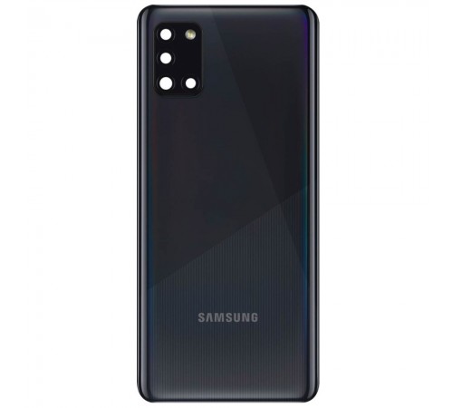 Задня панель корпусу для Samsung A315 Galaxy A31, чорна (Prism Crush Black) + скло камери