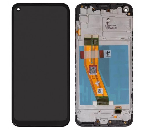 Дисплей для Samsung A115 Galaxy A11, M115 Galaxy M11, черный, с рамкой, FLYCDI